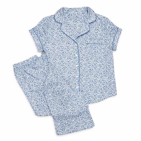 Kate Spade New York Black Label Blue Floral Pajama Set - Picture 2 of 7